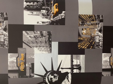 New York mintás tapéta